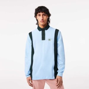 Lacoste Long Sleeve Organic Algodon Rugby Azules Verde | 5498-PKNGF