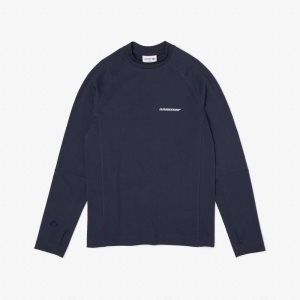 Lacoste Long Sleeve Organic Algodon Slim Fit Azules | 8203-DGZPR