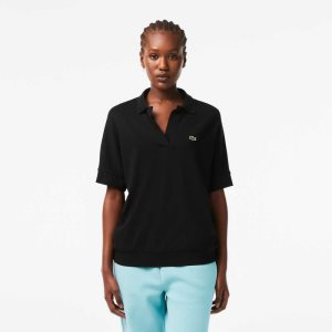 Lacoste Loose Fit Flowy Pique Negras | 5387-WPVYF