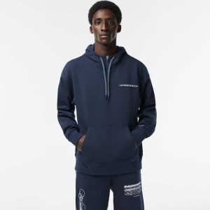 Lacoste Loose Fit Hoodie Azules | 2498-RPOFK