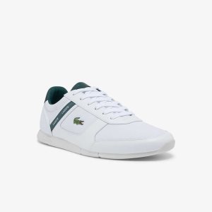 Lacoste Menerva Deporte Cuero Blancas Verde Oscuro | 9374-PMTOV