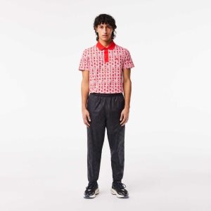 Lacoste Monogram Print Pista Pants Negras | 7806-PTZHU