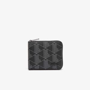 Lacoste Monogram Print Small Zip Wallet Multicolor | 7651-UDTWE