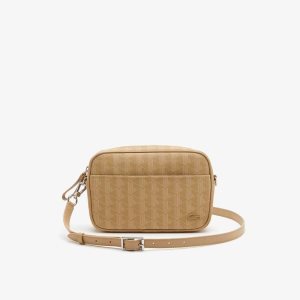 Lacoste Monogram Zip Crossover Beige | 2183-UQFXR