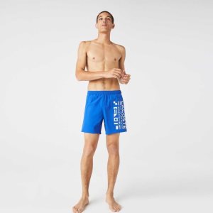 Lacoste Nautical Print Swim Azules Blancas | 3169-LJKDN