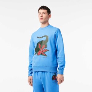 Lacoste Netflix Organic Algodon Fleece Print Azules | 1357-PMLTQ