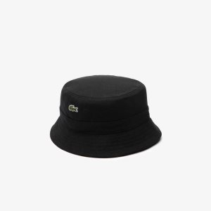 Lacoste Organic Algodon Bucket Negras | 1472-AOZLP