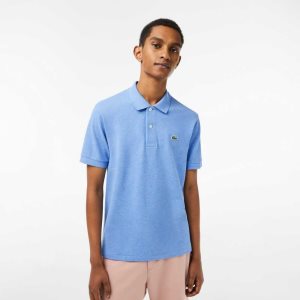 Lacoste Original L.12.12 Heathered Petit Pique Algodon Azules | 7480-HSQRF