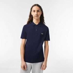 Lacoste Original L.12.12 Slim Fit Petit Pique Algodon Azul Marino Azules | 0379-OJWLC