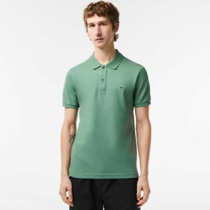 Lacoste Original L.12.12 Slim Fit Petit Pique Algodon Kaki Verde | 1403-YNZSE