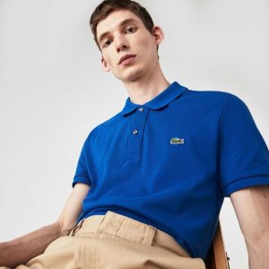 Lacoste Original L.12.12 Slim Fit Petit Pique Algodon Azules | 2986-IUENC