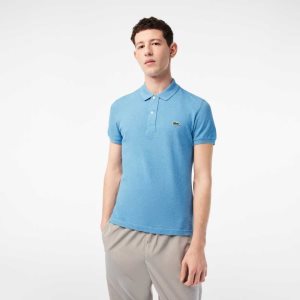 Lacoste Original L.12.12 Slim Fit Petit Pique Algodon Azules | 3891-AGBJI