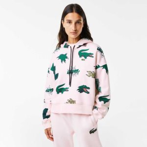 Lacoste Oversized Encapuchado Fleece Rosas Claro | 5421-WBNGI