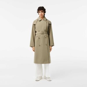 Lacoste Oversized Trench Coat Beige | 8361-UDEMC