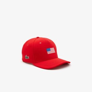 Lacoste Presidents Cup SPORT American Flag Adjustable Rojas | 6023-FROWI