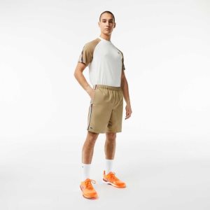 Lacoste Recycled Polyester Tenis Beige | 7584-UIHVO