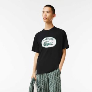 Lacoste Regular Fit Branded Monogram Print Negras | 3681-HLGAW