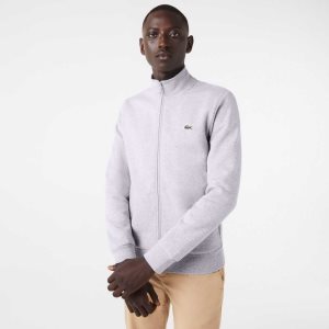 Lacoste Regular Fit Brushed Fleece Zippered Gris | 1460-XDIPW