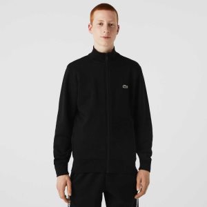 Lacoste Regular Fit Brushed Fleece Zippered Negras | 8125-QIUBL