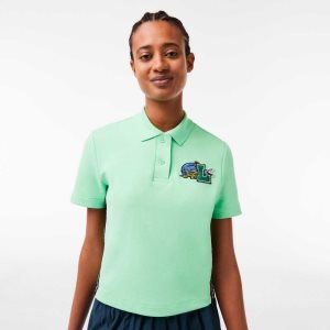 Lacoste Regular Fit Comic Badge Verde Claro | 5367-PEKUQ