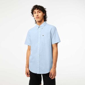 Lacoste Regular Fit Gingham Check Blancas Azules | 4390-ZXNHO