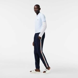 Lacoste Regular Fit Pista Pants Azul Marino Azules Blancas | 3184-ZMBXV