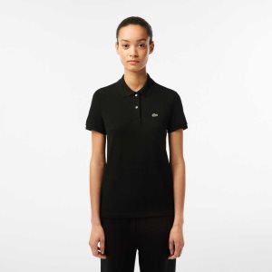 Lacoste Regular Fit Soft Algodon Petit Pique Negras | 4530-AYMHI