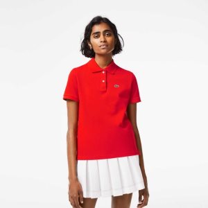 Lacoste Regular Fit Soft Algodon Petit Pique Rojas | 9681-YAVMG