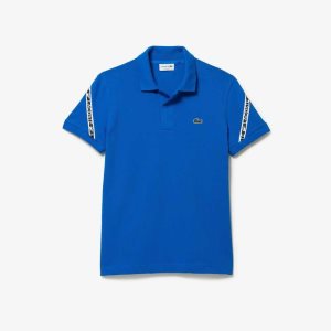 Lacoste Regular Fit Stretch Mini Pique Azules | 9136-DIOXS