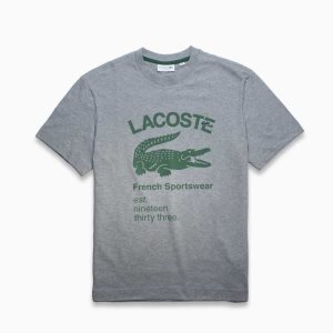 Lacoste Relaxed Fit Crocodile Gris | 8342-KVCXN