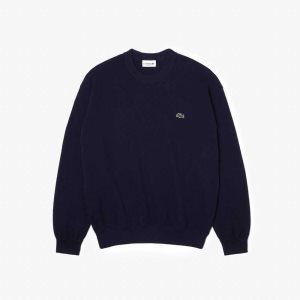 Lacoste Round Neck Organic Algodon Azul Marino Azules | 2608-WTXUA