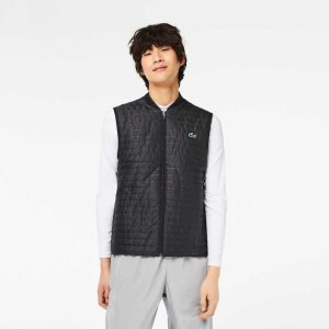 Lacoste SPORT Acolchado Reversible Vest Gris Negras | 8276-TBXFW