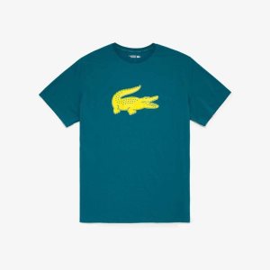 Lacoste SPORT Big Fit Respirable Logo Verde Amarillo | 5783-PARJT