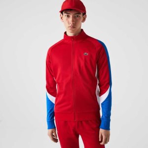 Lacoste SPORT Classic Fit Zip Tenis Rojas Azules Blancas | 8402-GUCNK