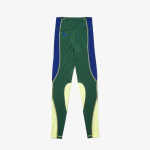 Lacoste SPORT Color-Block Knit Effect Leggings Verde Azules Amarillo | 6572-YVGUT