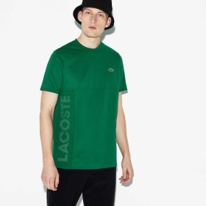 Lacoste SPORT Crew Neck Lettered Ultra Light Algodon Verde Blancas | 9453-YHISF