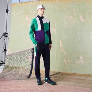 Lacoste SPORT Crocodile Print Tenis Tracksuit Azul Marino Azules Verde Moradas Blancas | 6753-WMQTC