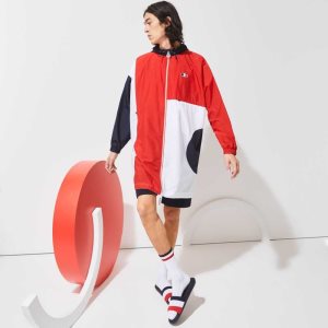 Lacoste SPORT French Sporting Spirit Edition Oversized Raincoat Azul Marino Azules Rojas Blancas | 8103-QVDYH