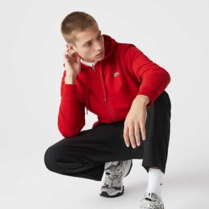 Lacoste SPORT Ligeros Bi-material Hoodie Rojas | 0926-JWMED