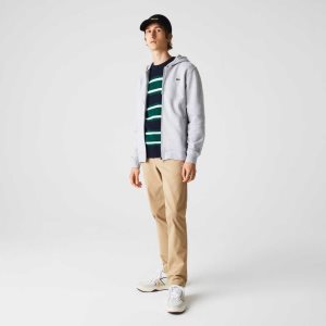 Lacoste SPORT Ligeros Bi-material Hoodie Gris Gris Claro | 4860-BNMWF