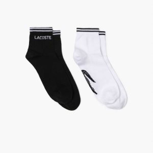 Lacoste SPORT Low-Cut Algodon Sock Two-Pack Negras Blancas | 0275-LVNZS