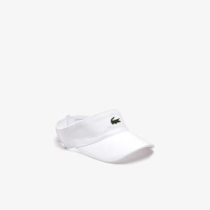 Lacoste SPORT Pique And Fleece Tenis Visor Blancas | 8364-DWMUN