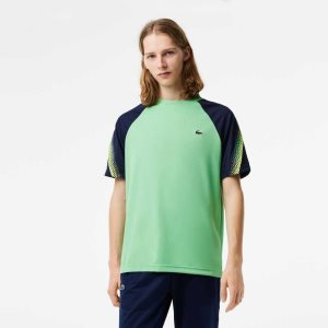 Lacoste SPORT Regular Fit Logo Stripe Verde Azul Marino Azules | 9231-SPHJB