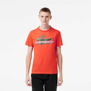 Lacoste SPORT Regular Fit Organic Algodon Naranjas | 6159-QKBWE