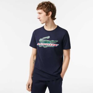 Lacoste SPORT Regular Fit Organic Algodon Azul Marino Azules | 8524-TZXHN