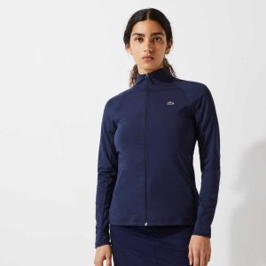 Lacoste SPORT Respirable Ergonomic Zip Golf Jacket Azul Marino Azules | 4370-DCQXR