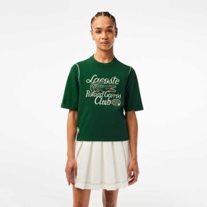 Lacoste SPORT Roland Garros Edition Heavy Jersey T-Shirt Verde | 7156-VCGNA