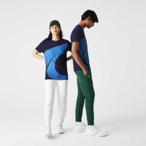 Lacoste SPORT x Theo Curin Estampadas Jersey Azul Marino Azules Azules Blancas | 4932-OJQNT