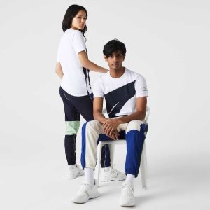 Lacoste SPORT x Theo Curin Estampadas Jersey Blancas Azul Marino Azules | 8416-YRPJI