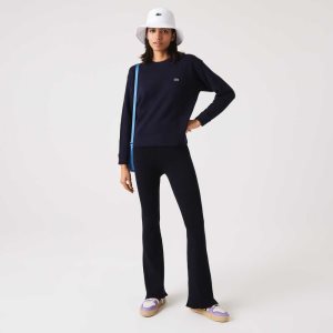 Lacoste Seamless Acanalado Knit Leggings Azul Marino Azules | 5683-UNGZY